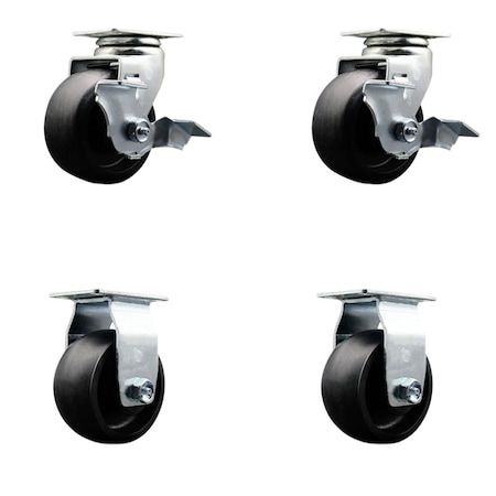 Service Caster Tool Box Caster Wheel Set 4'' Glass Filled Nylon Swivel Casters, 4PK TOOL-SCC-20S420-GFNR-TLB-2-R-2